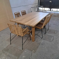 MESA DE PETIRIBI DE 2.00 X 1.00+ SILLAS TULUM + SILLONCITOS TULUM en internet