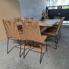MESA DE PETIRIBI PATAS X + SILLAS TULUM - Muebles Priscob