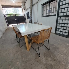 MESA DE MICROCEMENTO + 6 SILLAS - tienda online