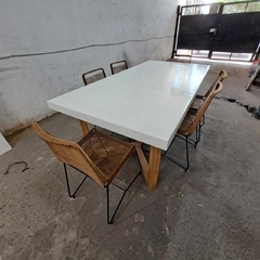MESA DE MICROCEMENTO + 6 SILLAS - comprar online