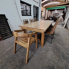 MESA ESTILO CAMPO DE 2.40 X 1.00 PATAS Y + 6 SILLAS TULUM + 2 SILLAS COLONIALES - tienda online