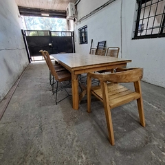 MESA ESTILO CAMPO DE 2.40 X 1.00 PATAS Y + 6 SILLAS TULUM + 2 SILLAS COLONIALES - comprar online