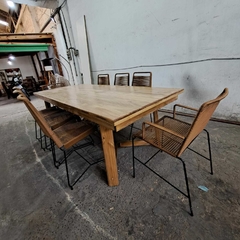 MESA ESTILO CAMPO DE 2.40 X 1.00 PATAS Y + 6 SILLAS TULUM + 2 SILLONCITOS TULUM - tienda online