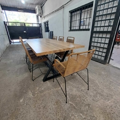MESA DE PETIRIBI DE 2.40 X 1.00 + SILLAS TULUM + SILLONCITOS TULUM en internet