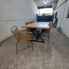 MESA DE PETIRIBI DE 2.40 X 1.00 + SILLAS TULUM + SILLONCITOS TULUM - Muebles Priscob