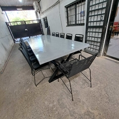 MESA DE MICROCEMENTO + SILLAS TULUM + SILLONCITOS TULUM - Muebles Priscob