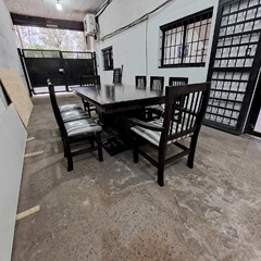 MESA ESTILO CAMPO CON PATAS FRANCESAS + 2 CABECEROS + 6 SILLAS - tienda online