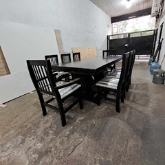 MESA ESTILO CAMPO CON PATAS FRANCESAS + 2 CABECEROS + 6 SILLAS - comprar online
