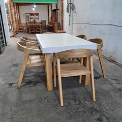 MESA DE MICROCEMENTO + SILLAS COLONIALES - tienda online