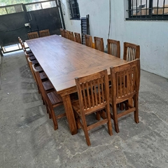 MESA ESTILO CAMPO DE 5.00 x 1.20 HIDROLAQUEADA + 20 SILLAS ENCERADAS - Muebles Priscob