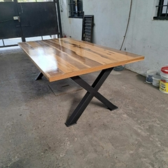MESA DE PETIRIBI PATAS MODELO X EN CAÑO - Muebles Priscob