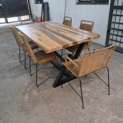 MESA DE GUAYUBIRA DE 2.00 X 1.00 + SILLAS Y SILLONCITOS TULUM - tienda online