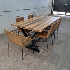 MESA DE GUAYUBIRA DE 2.00 X 1.00 + SILLAS Y SILLONCITOS TULUM en internet