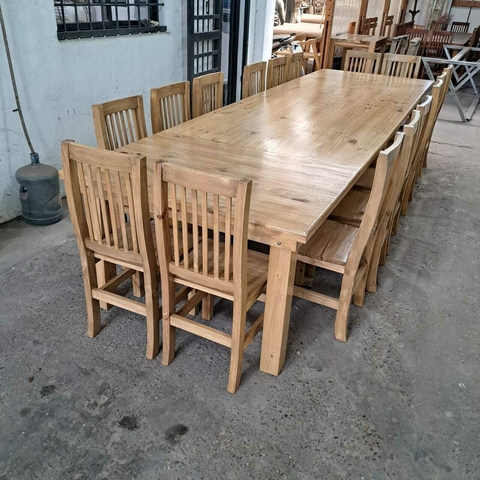 MESA ESTILO CAMPO + SILLAS HINDU