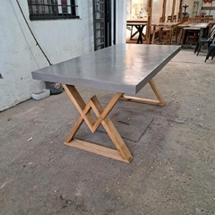 MESA DE MICROCEMENTO PATAS MODELO W - tienda online