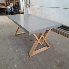 MESA DE MICROCEMENTO PATAS MODELO W - Muebles Priscob