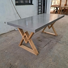MESA DE MICROCEMENTO PATAS MODELO W - comprar online