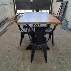 MESA DE PETIRIBI PATAS X + SILLAS TOLIX - Muebles Priscob