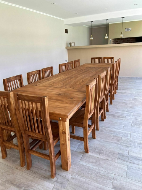 MESA ESTILO CAMPO + 16 SILLAS HINDU