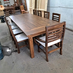 MESA ESTILO CAMPO + SILLAS FAJAS - Muebles Priscob