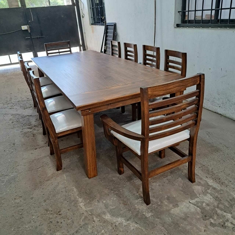 MESA ESTILO CAMPO + SILLAS FAJAS