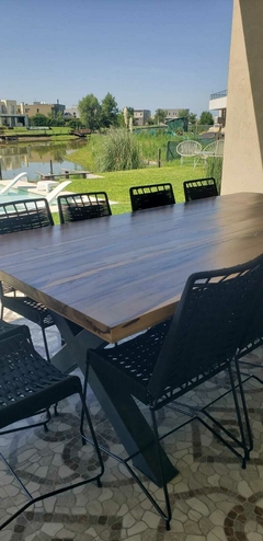 MESA DE GUAYUBIRA + SILLAS ENTRELAZADAS - comprar online