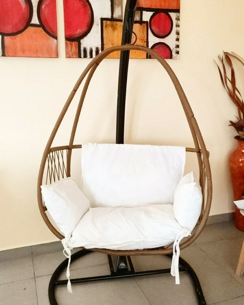 HAMACA COLGANTE + ALMOHADON + BASE