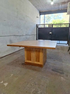MESA CUADRADA CON ESPACIO DE GUARDADO - Muebles Priscob