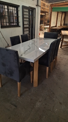 MESA DE SPL + SILLAS VESTIDAS + SILLAS CON APOYA BRAZOS - tienda online