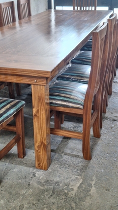 MESA ESTILO CAMPO + SILLAS TAPIZADAS - Muebles Priscob