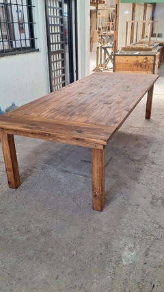 MESA ESTILO CAMPO TEÑIDA Y ENCERADA (SOLO MESA) en internet
