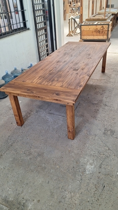 MESA ESTILO CAMPO TEÑIDA Y ENCERADA (SOLO MESA) - comprar online