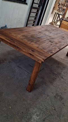 MESA ESTILO CAMPO TEÑIDA Y ENCERADA (SOLO MESA) - tienda online