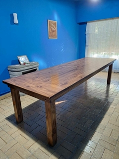 MESA ESTILO CAMPO TEÑIDA Y LAQUEADA (SOLO MESA) - comprar online