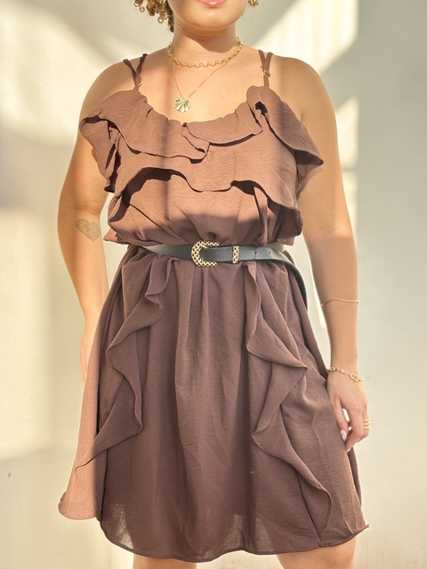 Vestido tania - MARROM - comprar online