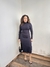 Vestido midi canelado - PRETO - Q Bonita 