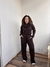 Conjunto thamara - calça e blusa moletinho CAFÉ
