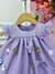 Vestido Infantil Bebê Lilás Jardim Encantado Luxo Tamanho:M(5 a 6 meses);Cor:Lilás (4547LLM)