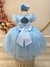 Imagem do Vestido Infantil Azul Bebê C/ Cinto de Pérolas e Busto Damas Tamanho:2 (3579AZ2)