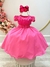 Vestido Infantil Pink C/ Busto Tule e Aplique de Flores Tamanho:4;Cor:Pink (3602PK4)