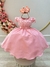 Vestido Infantil Rose C/ Busto Tule e Aplique de Flores Tamanho:10;Cor:Rose (3602RE10)