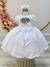 Vestido Infantil Branco C/ Busto Tule e Aplique de Flores Tamanho:3;Cor:Branco (3602BC3) - loja online