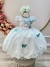 Vestido Infantil Verde C/ Renda e Aplique Borboletas Flores Tamanho:1 (3562VA1) - Sônia Vestidos Temáticos e Luxo