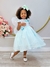 Vestido Infantil Verde C/ Renda e Aplique Borboletas Flores Tamanho:2 (3562VA2) - Sônia Vestidos Temáticos e Luxo