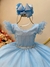 Imagem do Vestido Infantil Azul Bebê Luxo C/ Cinto de Strass Tamanho:4 (4217AB4)