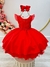 Imagem do Vestido Infantil Vermelho Luxo C/ Renda e Cinto de Pérolas Tamanho:2 (7001VM2)