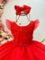 Vestido Infantil Vermelho Luxo C/ Renda e Cinto de Pérolas Tamanho:2 (7001VM2) - Sônia Vestidos Temáticos e Luxo