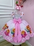 Vestido Infantil Patrulha Canina Rosa C/ Cinto de Pérolas (0042RS) - Sônia Vestidos Temáticos e Luxo