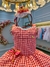 Vestido Infantil Junino Vermelho Xadrez Aplique de Lacinhos (3438VM) - comprar online
