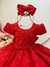 Vestido Infantil Vermelho Tule C/ Bolinhas e Cinto Pérolas Tamanho:1 (1738VP1) - comprar online